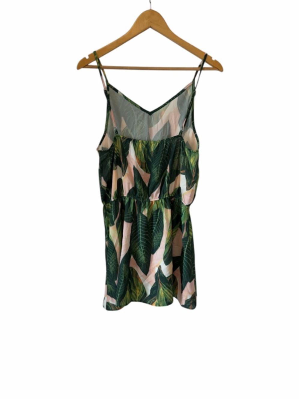 Cupshe Tropical Leaf Print Mini Dress Spaghetti Strap Flowy Summer - Picture 5 of 11